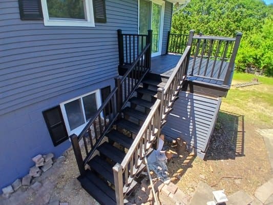 Completed deck and stairs remodeled by BAX