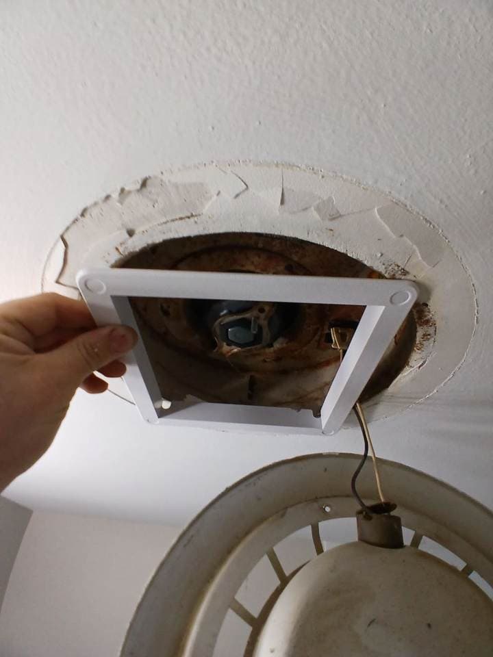 Ceiling drywall repair around an access panel opening by BAX